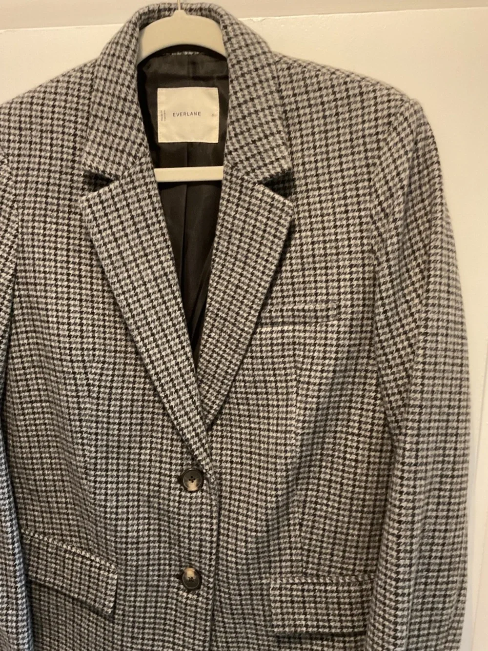 Everlane Oversized Blazer, Size 4, Grey Plaid Pattern